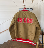 49ers Jacket Sz. S, Satin Starter Pro Line Gold VTG 80s NFL SF