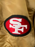49ers Jacket Sz. S, Satin Starter Pro Line Gold VTG 80s NFL SF