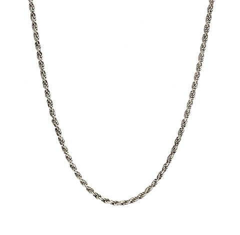 .925 Sterling Silver 24in. 1.8mm Solid Rope Chain