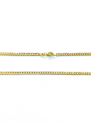 3.2mm 'Curb' Chain ('Cuban' Links) 14k Solid Gold