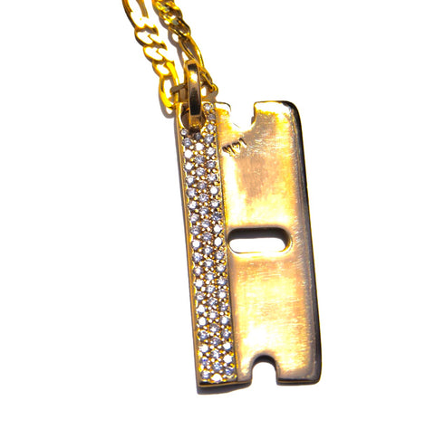 10k or 14k VS Diamond ‘Razor Blade’ pendant Yellow Gold