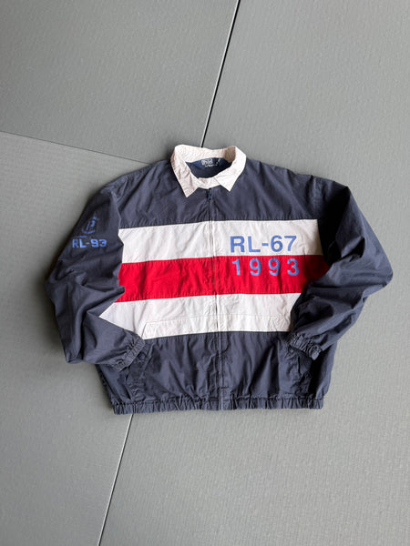 Vintage Polo Ralph Lauren Jacket Mens L CP93 Stadium RL-67 1993 Flag Windbreaker