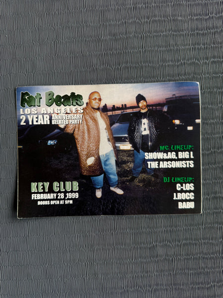 SHOW BIZ & AG's / BIG L’s Live/Fat Beats LA Original Promo Sticker