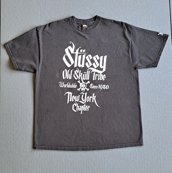 Stussy Old Skull Tribe Worldwide NY Chapter Skull Black T-Shirt supreme Men XL