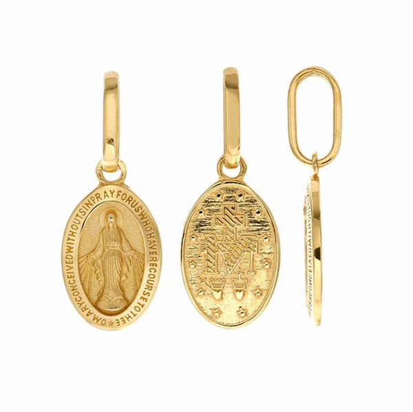 14K Gold Miraculous Medal Pendant