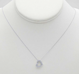 14K White Gold Open Heart Necklace