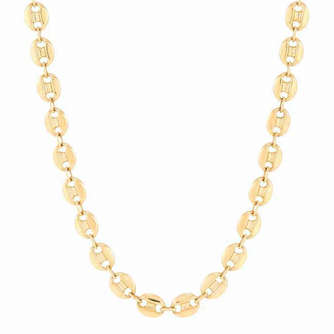 14K Gold 6mm 'Puffy Gucci' Mariner Chain