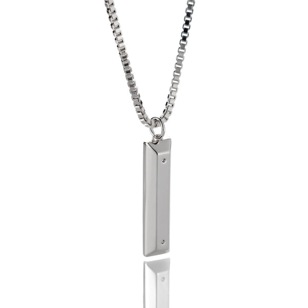 'Parking Block' pendant -  Rhodium plated