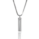 'Parking Block' pendant -  Rhodium plated