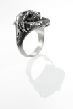 'Ripper' ring - Rhodium plated