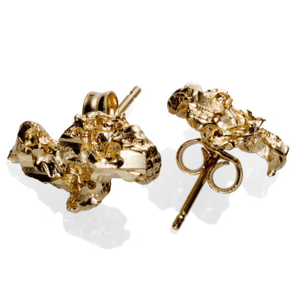 'Nugget Earrings' Pair 10k Solid Gold