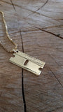 'Razor Blade' pendant - Gold plated