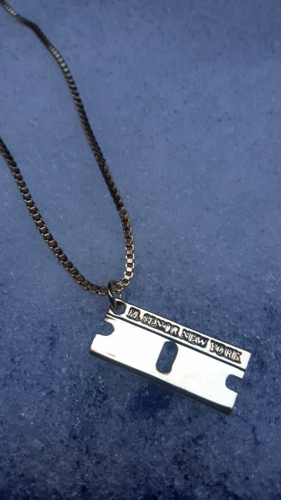 Razor Blade Necklace w/ Diamonds — Established Jewelry