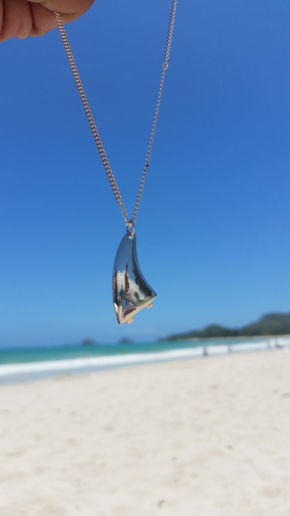 Surfboard Pendant: Solid Sterling Silver Beach Lover Gift - UK Surfboard Pendant: Solid Sterling Silver Beach Lover Gift - UK