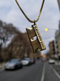 'Razor Blade' pendant - Gold plated