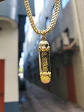 'Skateboard' pendant - Gold plated