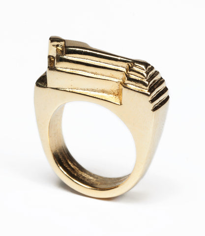 'The 7 EMB' ring- Gold plated