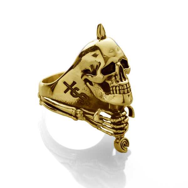 'Skull And Sword' ring - Gold plated