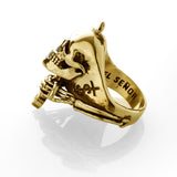 'Skull And Sword' ring - Gold plated
