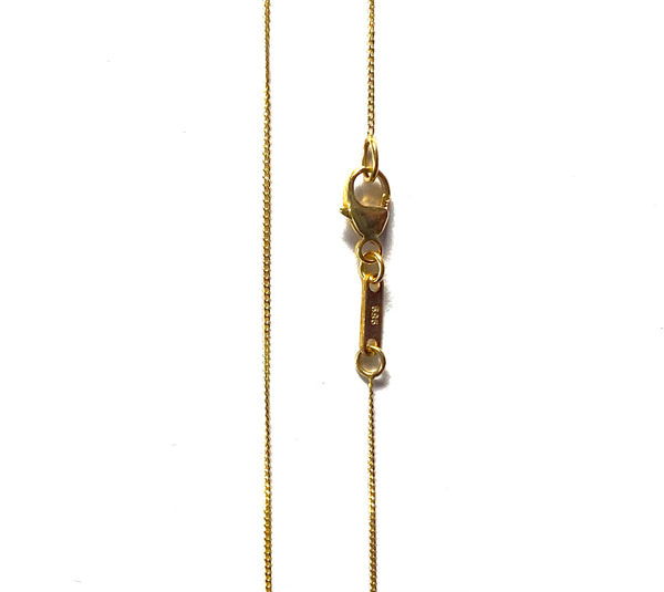 0.6mm Extra Fine ‘Curb' Chain/Necklace 14k Solid Gold