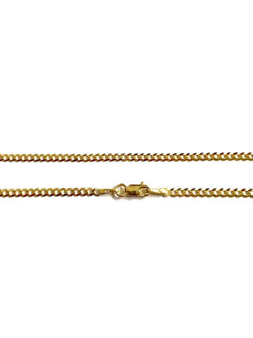 2mm 'Curb' Chain ('Cuban' Links) 10k Solid Gold