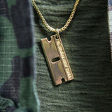 'Razor Blade' pendant - Gold plated