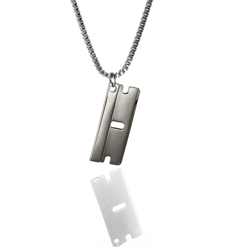 Mini Stainless Steel Razor Blade Necklace 