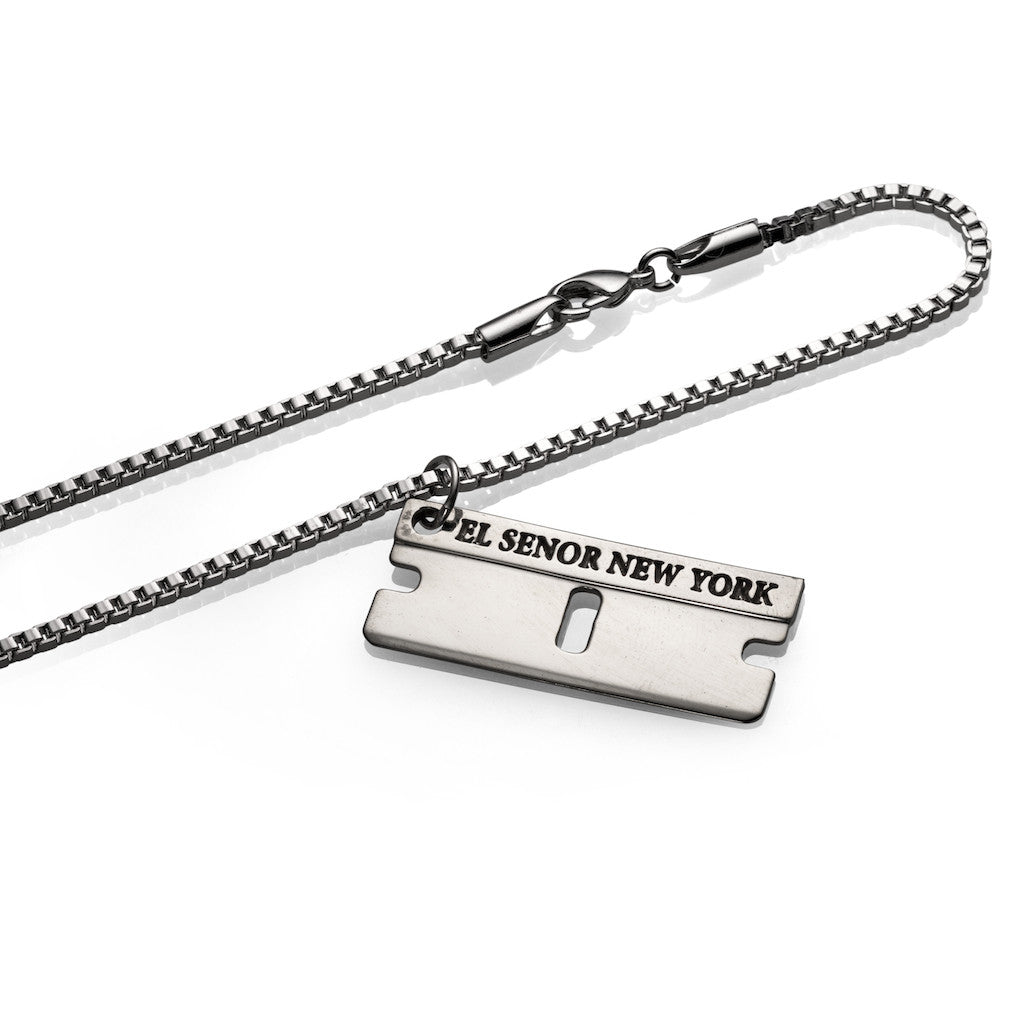 Razor Blade' pendant - Rhodium plated – El Señor