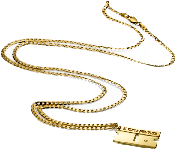 'Razor Blade' pendant - 10K Solid Gold
