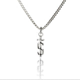 'S-Cross' Pendant - Rhodium Plated