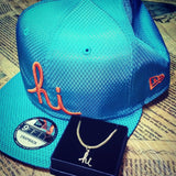 'hi' Pendant rhodium plated