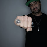 'Ripper' ring - Rhodium plated