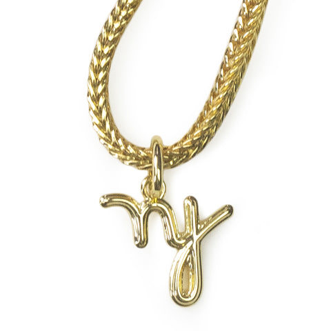 'ny' Pendant gold plated
