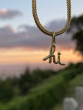 'hi' Pendant gold plated