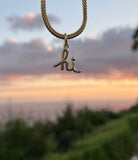 'hi' Pendant gold plated