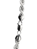 .925 Sterling Silver 5mm Semi-Hollow Rope Chain