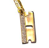 10k or 14k VS Diamond 'Razor Blade' pendant White Gold