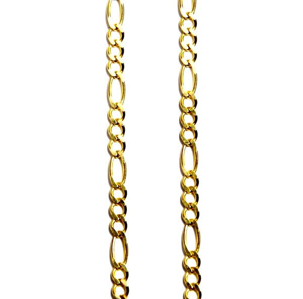 'Figaro' 2.6mm 14k solid gold chain