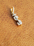 VS Diamond 'S-Cross' Pendant 10k or 14k Yellow Gold