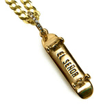 10k or 14k VS Diamond Skateboard Pendant Yellow Gold