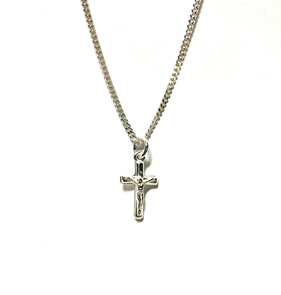 'Micro Puffy' Crucifix .925 Sterling Silver