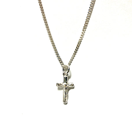 'Micro Puffy' Crucifix .925 Sterling Silver
