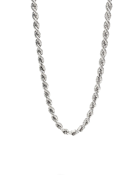 .925 Sterling Silver 5mm Semi-Hollow Rope Chain