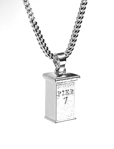 Pier 7 'Destination Block' Rhodium Plated