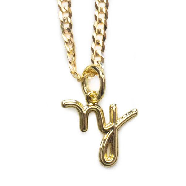‘ny’ pendant 10k solid gold