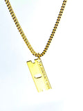 'Razor Blade' pendant - Gold plated