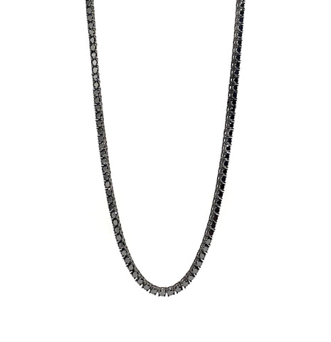 .925 Sterling Silver Tennis Chain ‘Black Stones’