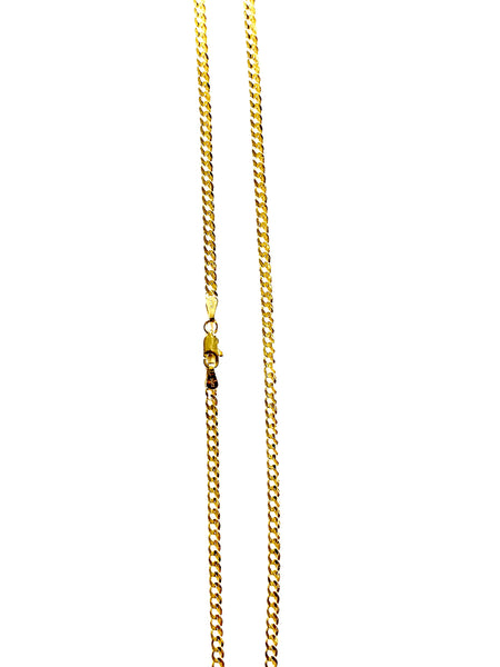 2.6mm 'Curb' Chain ('Cuban' Links) Solid 14k Solid Gold