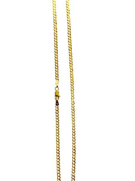 2.6mm 'Curb' Chain ('Cuban' Links) Solid 14k Solid Gold