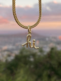 'hi' Pendant gold plated